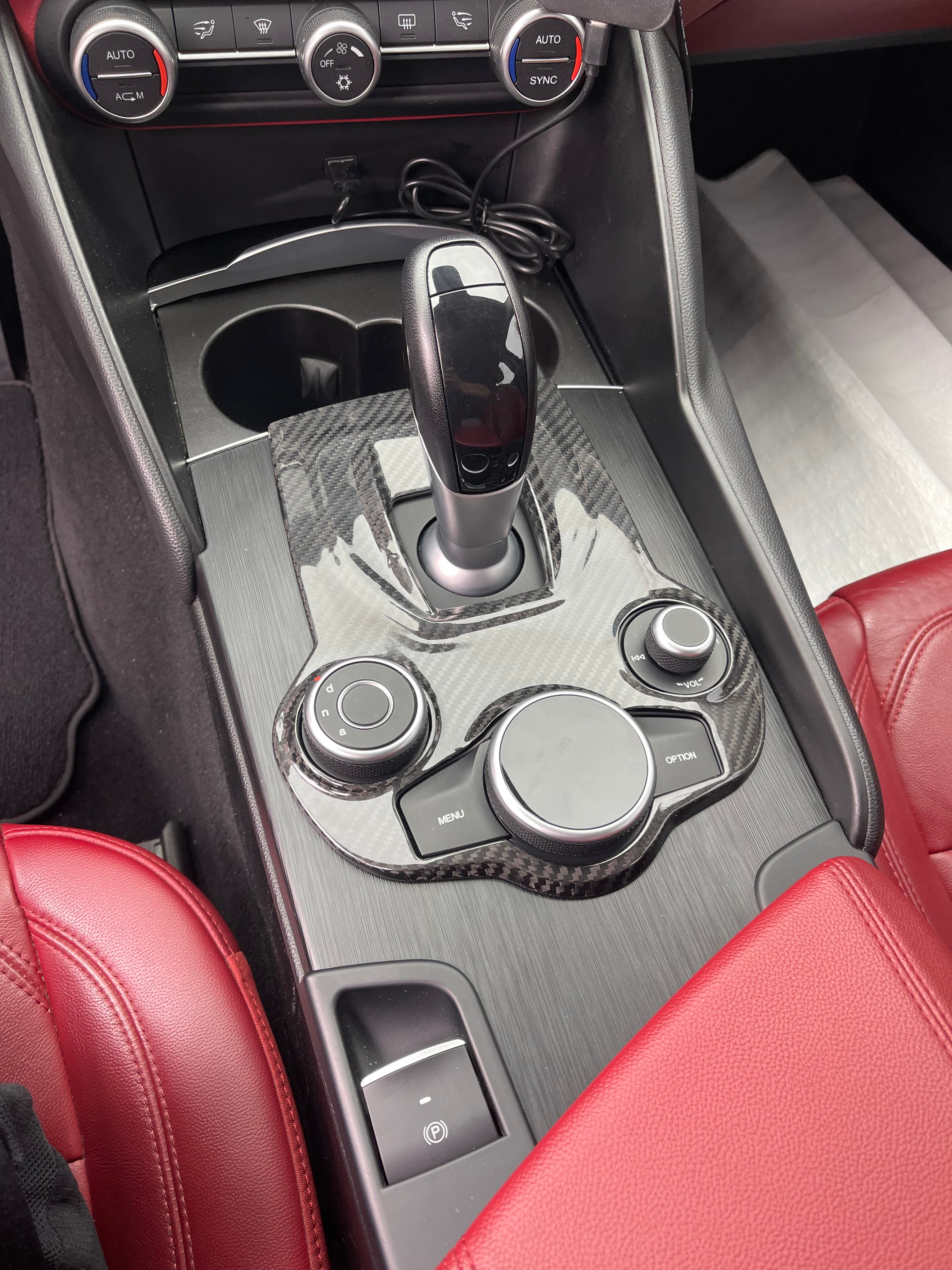 Alfa Romeo Giulia & Stelvio (2017-2019) Carbon Fiber Center Console Frame W/ Shift Boot