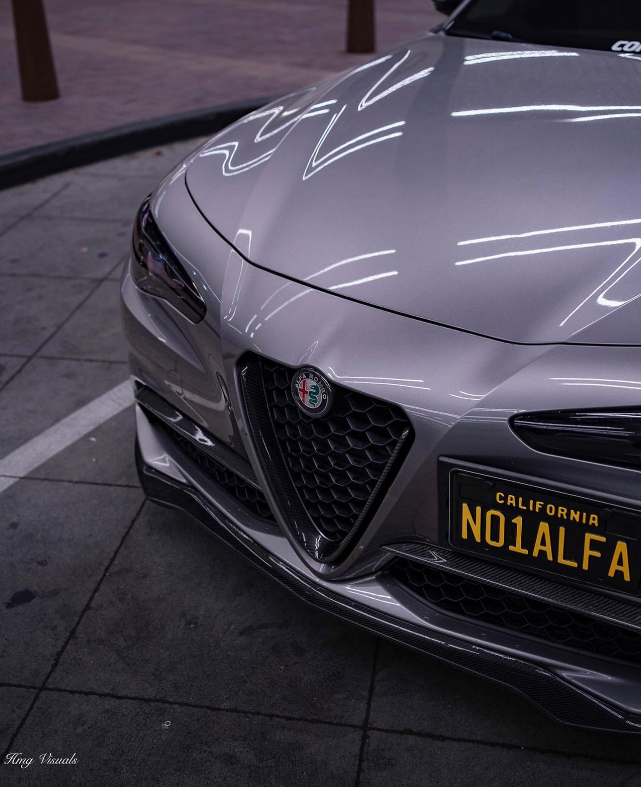 Alfa Romeo Giulia V1 Base Model Carbon Fiber Front Lip