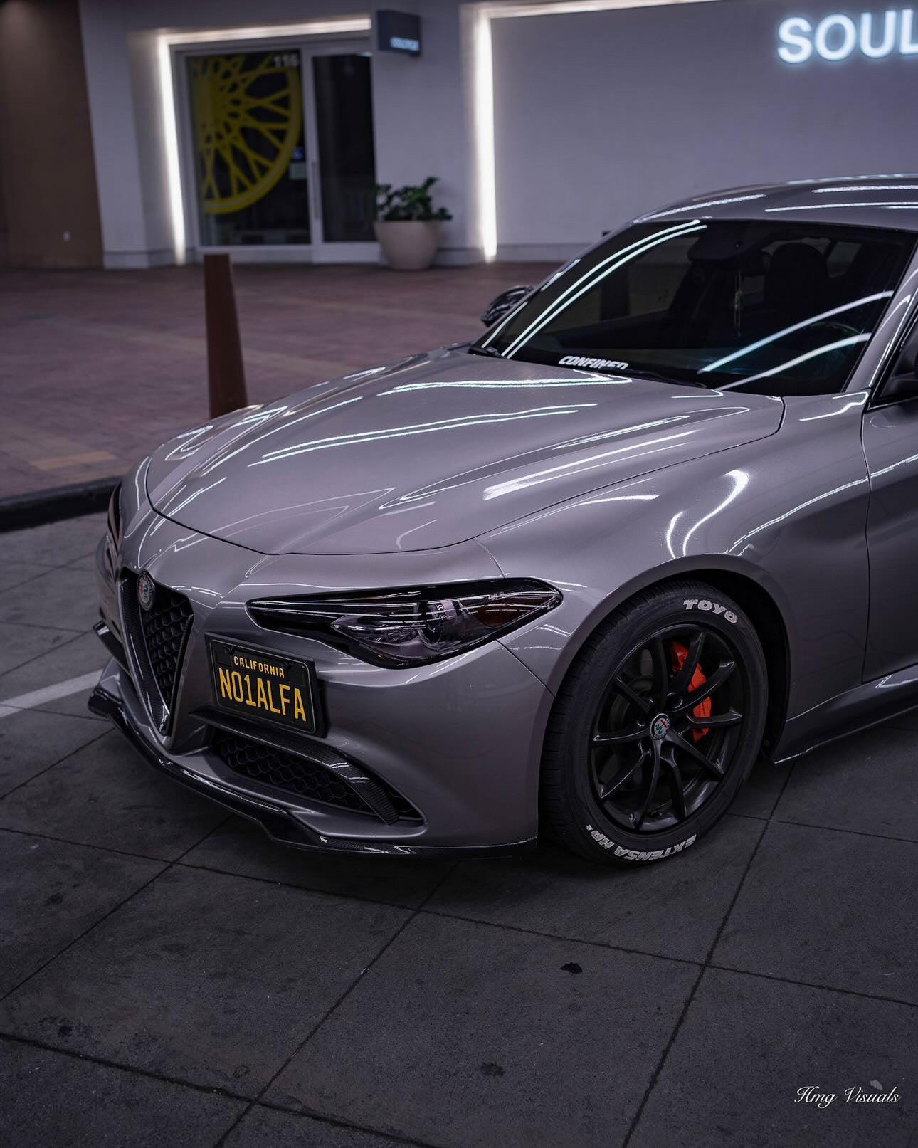 Alfa Romeo Giulia V1 Base Model Carbon Fiber Front Lip
