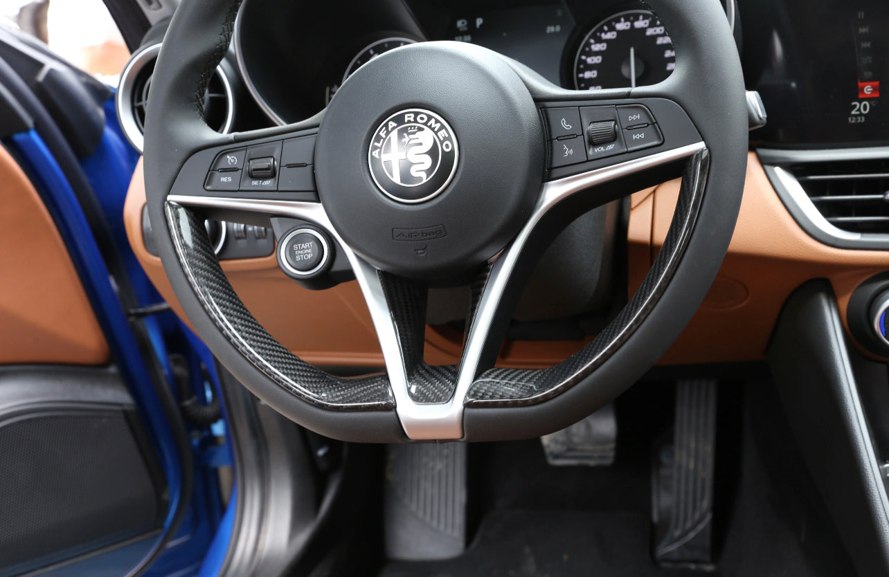 Alfa Romeo Giulia & Stelvio (2017-2019) Carbon Fiber Steering Wheel Lower Trim