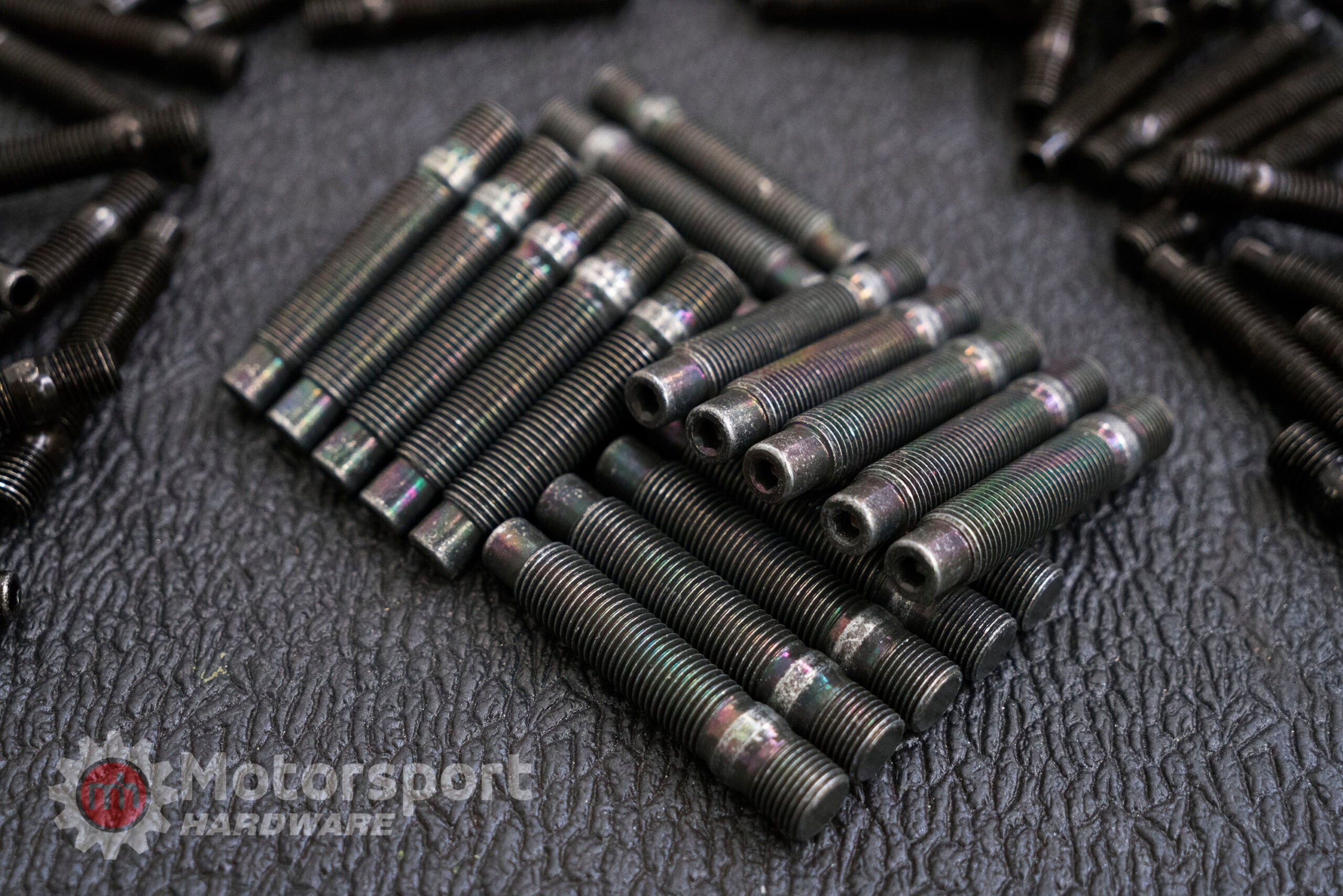 Motorsport Hardware 78mm Black Bullet Nose Stud Kit 14 x 1.25