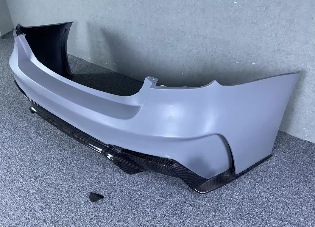 BMW 3D Style Half Carbon Fiber Rear Bumper