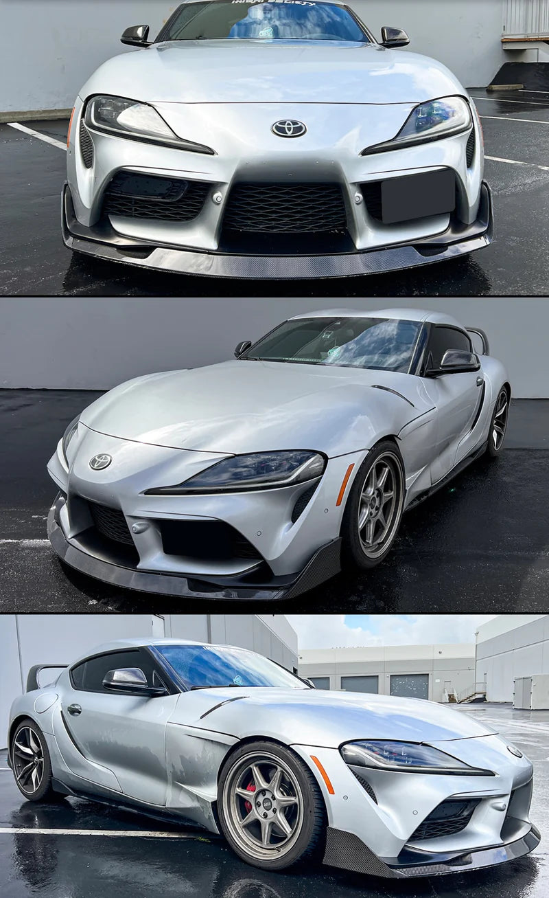 MK5 Supra JHP Style Carbon Fiber 3PC Front Lip - A90 / A91