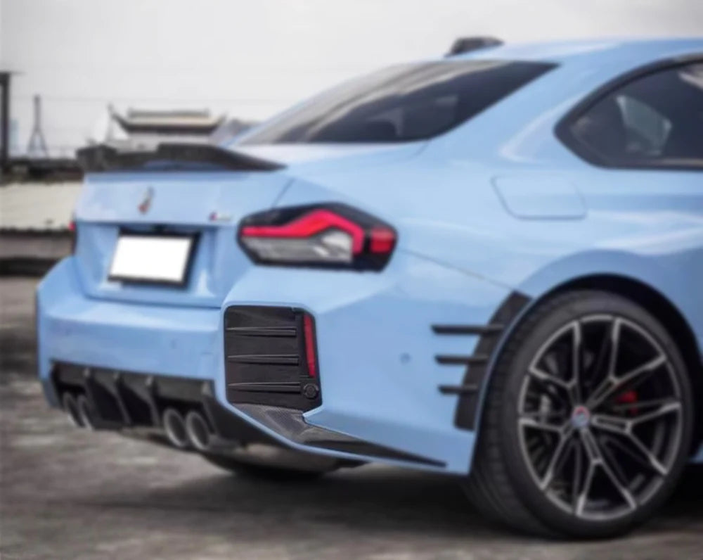 BMW MP Style Carbon Fiber Rear Bumper Fins - G87 M2