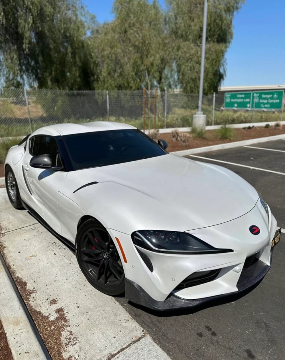 MK5 Supra E Style 3PC Carbon Fiber Front Lip - A90/91