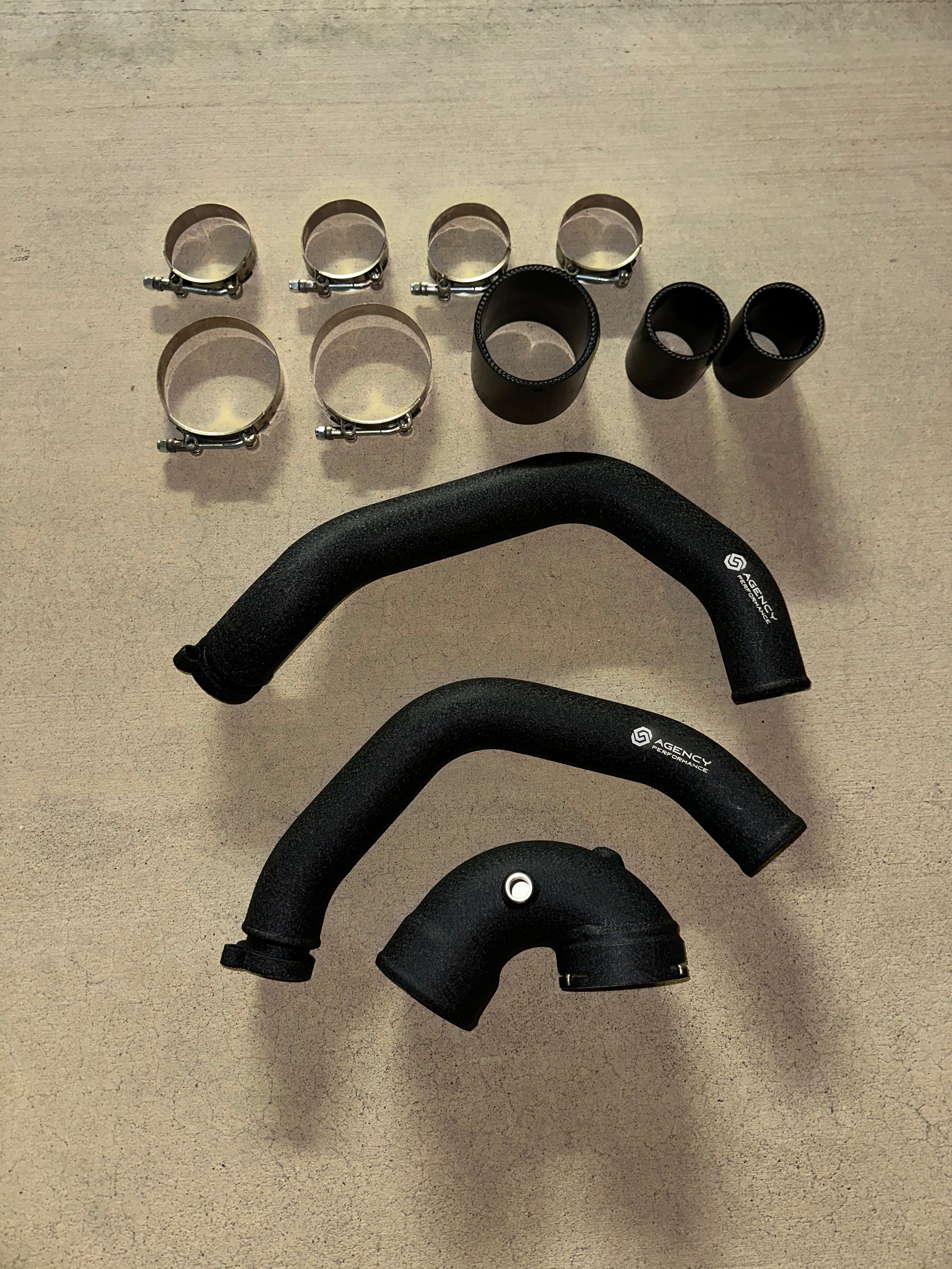 BMW S55 Aluminum Black Charge pipes & J Pipe - F80 M3 / F82/83 M4 / F87 M2C