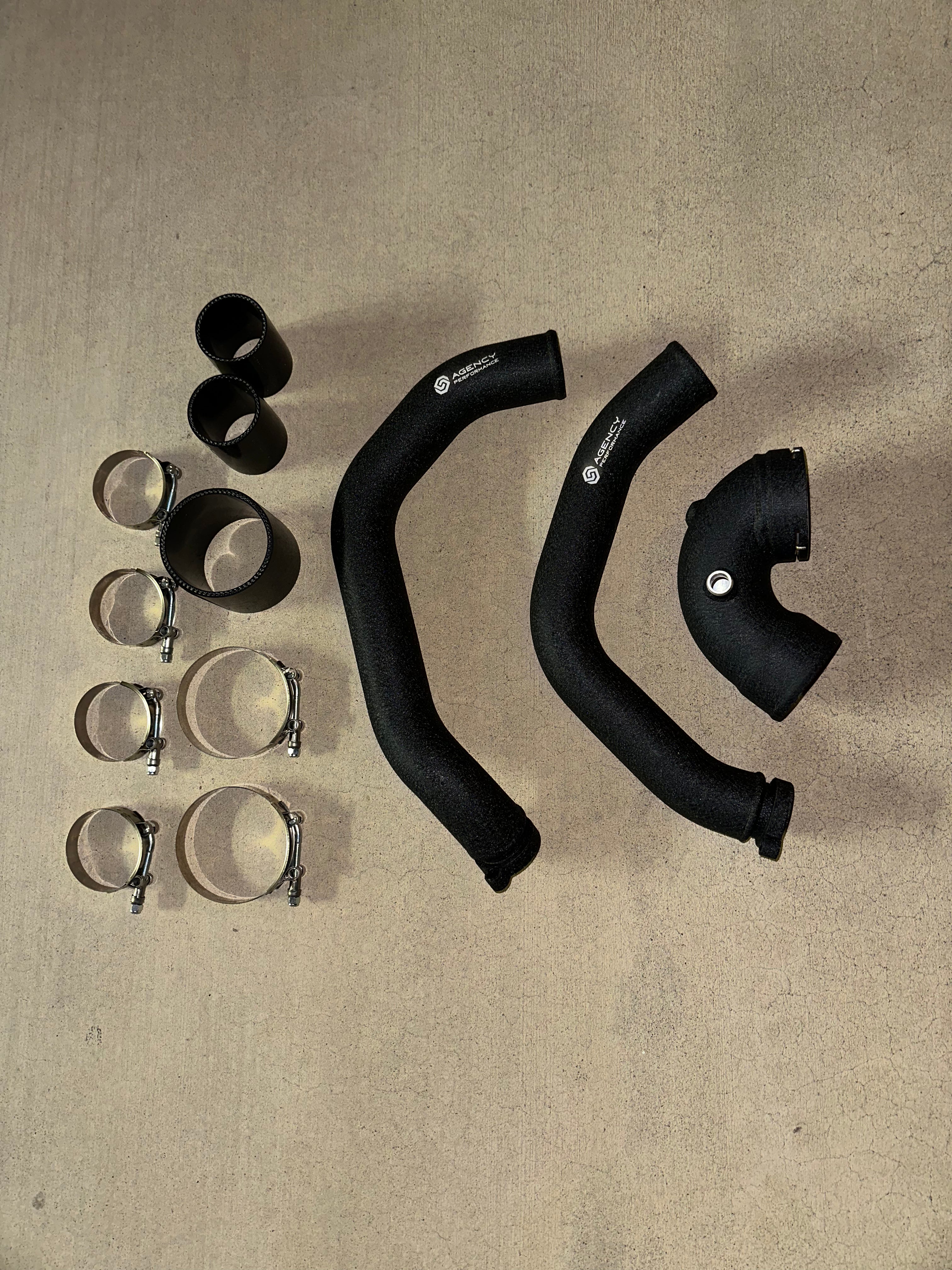 BMW S55 Aluminum Black Charge pipes & J Pipe - F80 M3 / F82/83 M4 / F87 M2C