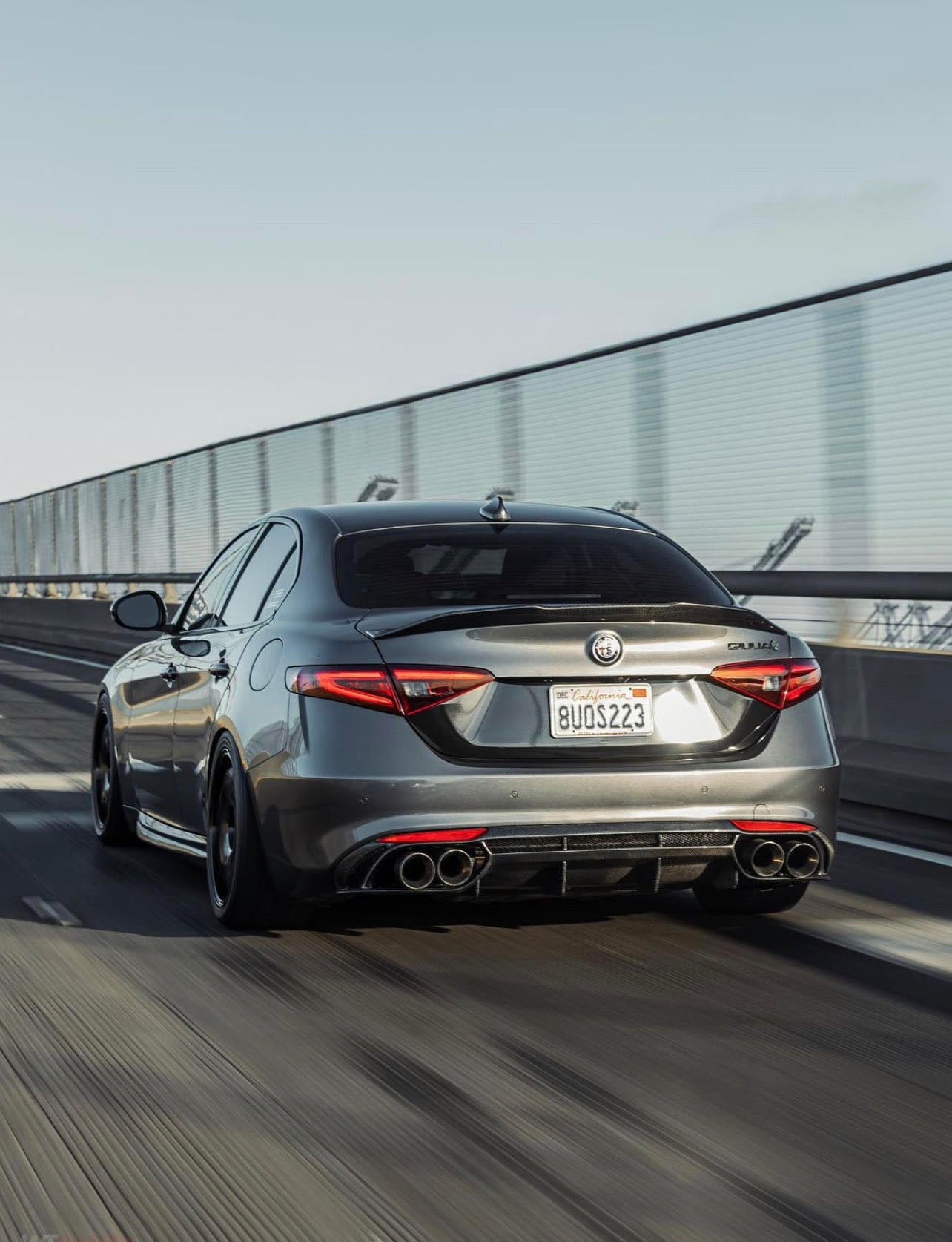 Alfa Romeo Giulia Base Model QV Style Carbon Fiber Diffuser